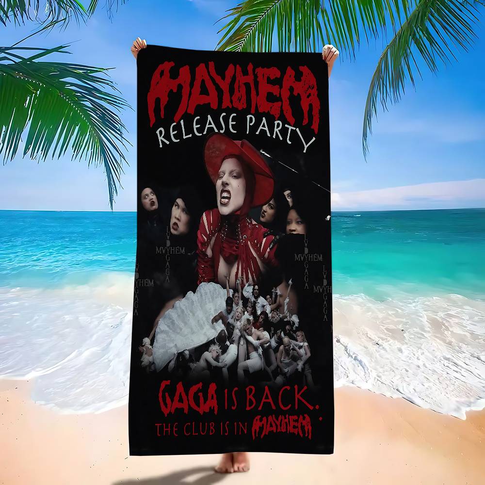 Singer L-Lady Gaga Mayhem Beach Towel For Kids Bath Towel Pool Towel Vacation Gift Picnic Towel Party Gift