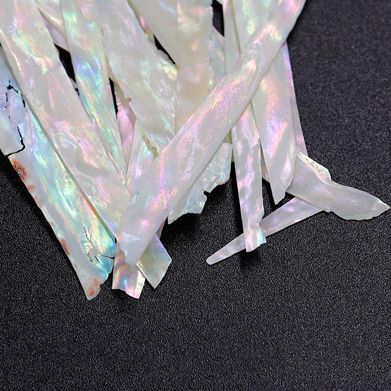 

Ногти Слайс раковины абалона Наклейки для дизайна ногтей Блестки Пайетки Фрагмент 3D Градиент белый