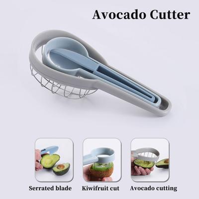3-in-1-Avocadoschneider aus Edelstahl, Entkerner, Slicer, leicht zu reinigen, ergonomisches Griffdesign, Küchenhelfer