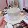 Gold coffee cup suit ceramic companion latte afternoon tea bubbles coffee cup ceramic cup