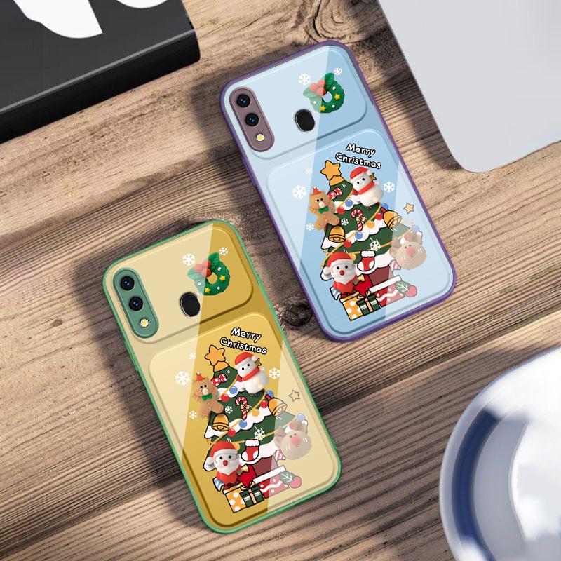 Cartoon Christmas tree For Samsung A73 72 71 A70 56 55 54 A53 52 51 50 42 A35 A34 33 32 31 26 25 24 23 22 30 glass phone case