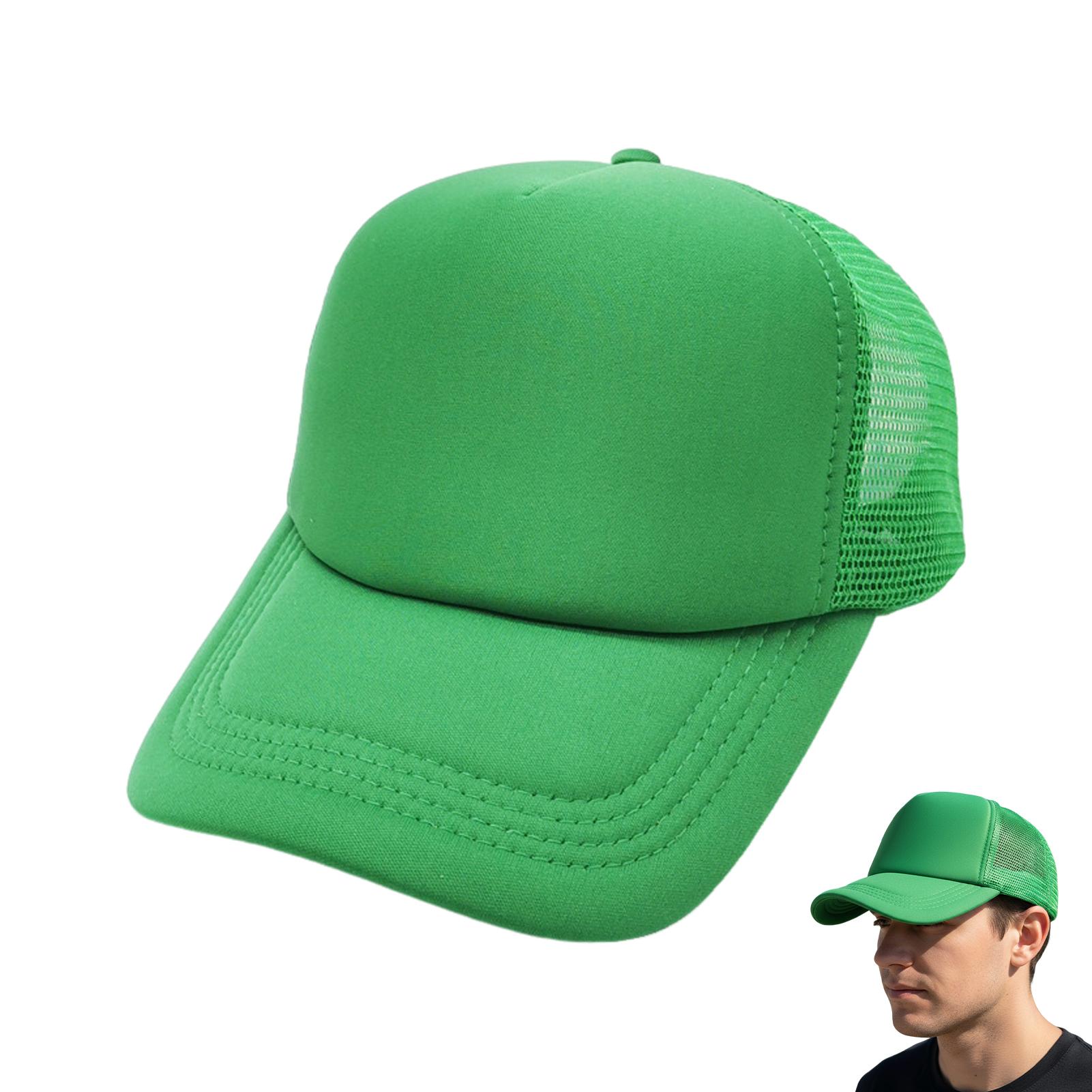 

Sponge Mesh Baseball Cap Adjustable Brim Sun Hat with Sweat Absorbent Front for Outdoor Sports Sun Protections зелений