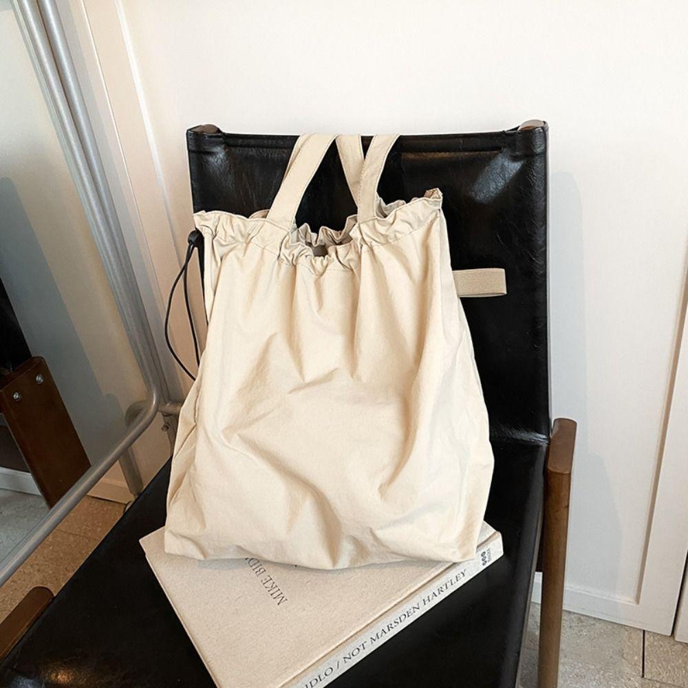 Reusable Drawstring Tote Bag Washable Canvas Handbag Creative Shopping Bag  Travel
