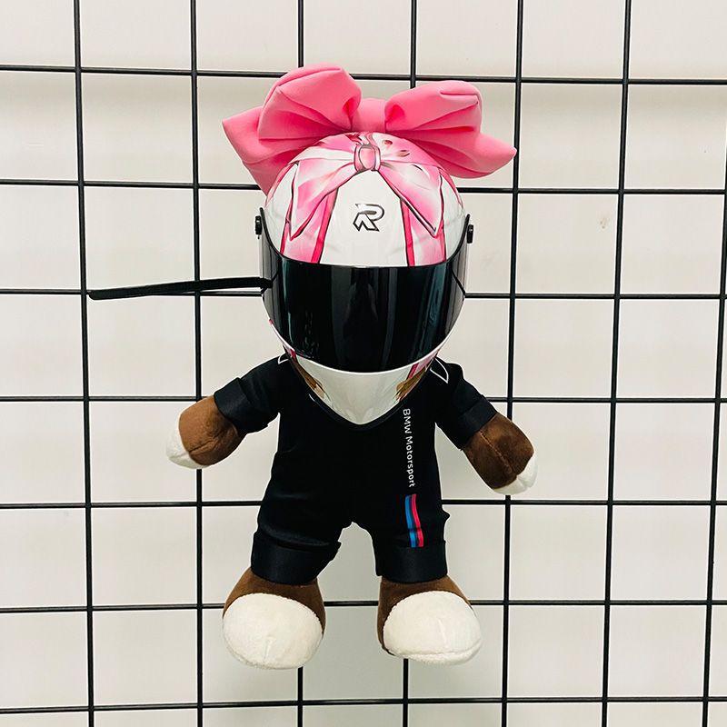 FiK Bow-tied Helmet, Pink Female Motorcycle Doll Helmet, Toy Model, Pet Motorcycle