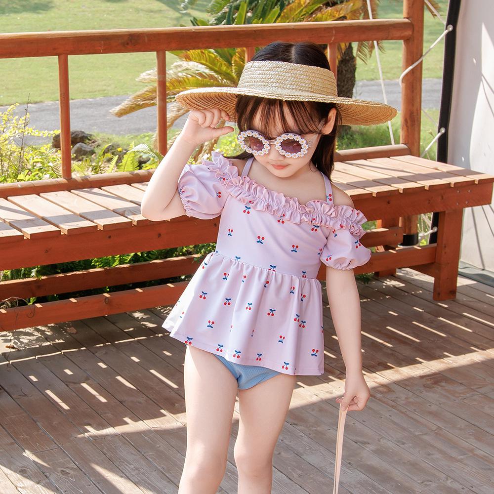 

2024 Girls Princess Split Skirt Swimsuit, Small/Medium Children 3XL (130)