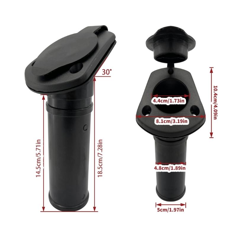 Fishing Rod Holder With Dust Cover 30 Degree Tilts Rod Rest Support Rack For Boats Kayaks Saltwater Freshwater Angling