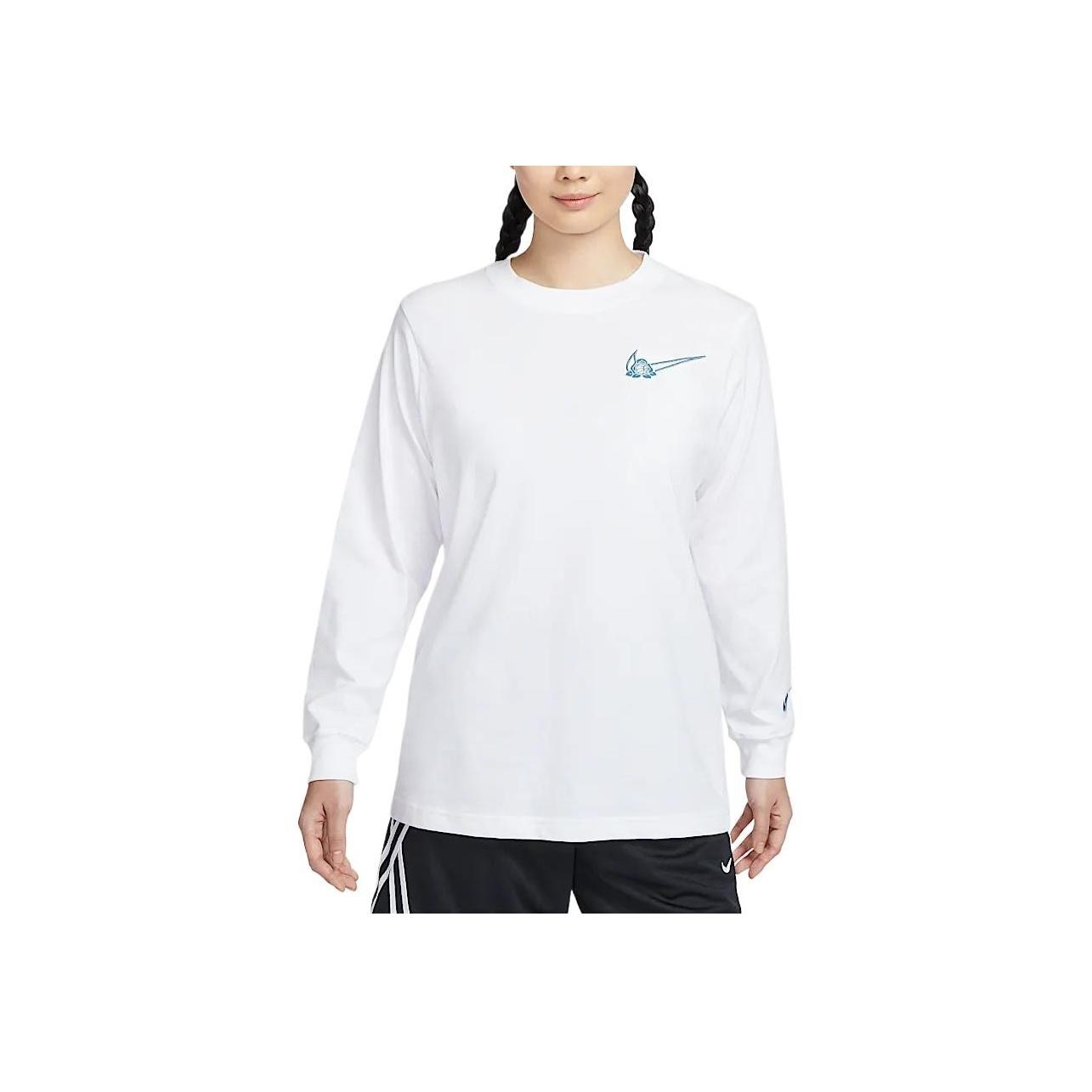 

Nike Повседневная Удобная Футболка с Круглым Вырезом и Длинным Рукавом со Спущенным Плечом Женские Топы Белый HF3260-100 M