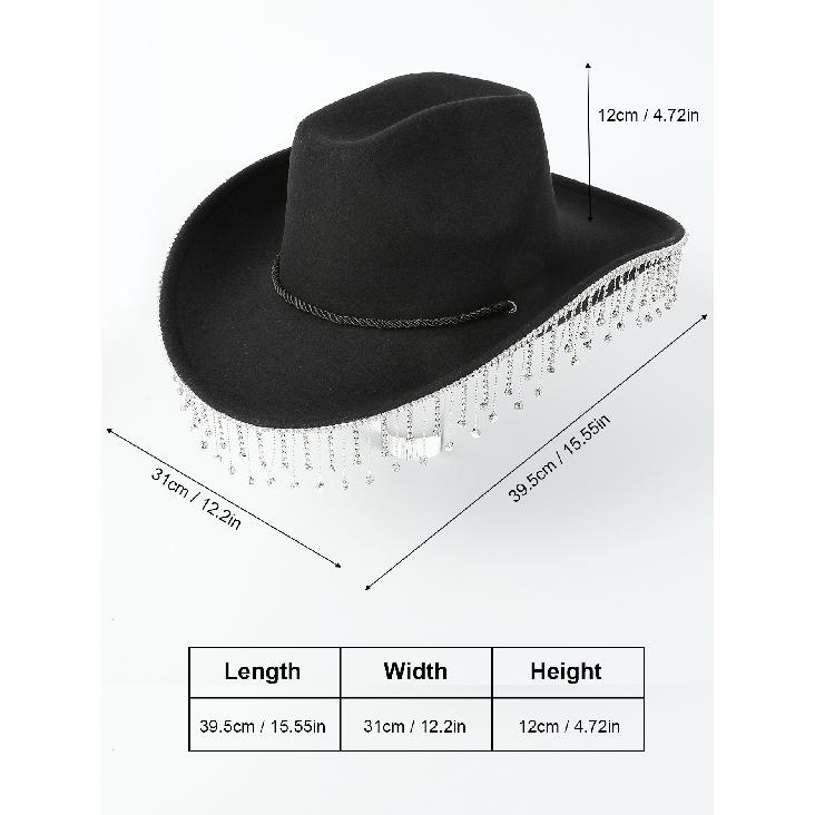 New Holiday Performance Western Cowboy Hat, Masquerade Party Prop, Performance Hat, Bridal Hat, Top Hat, Jazz Hat