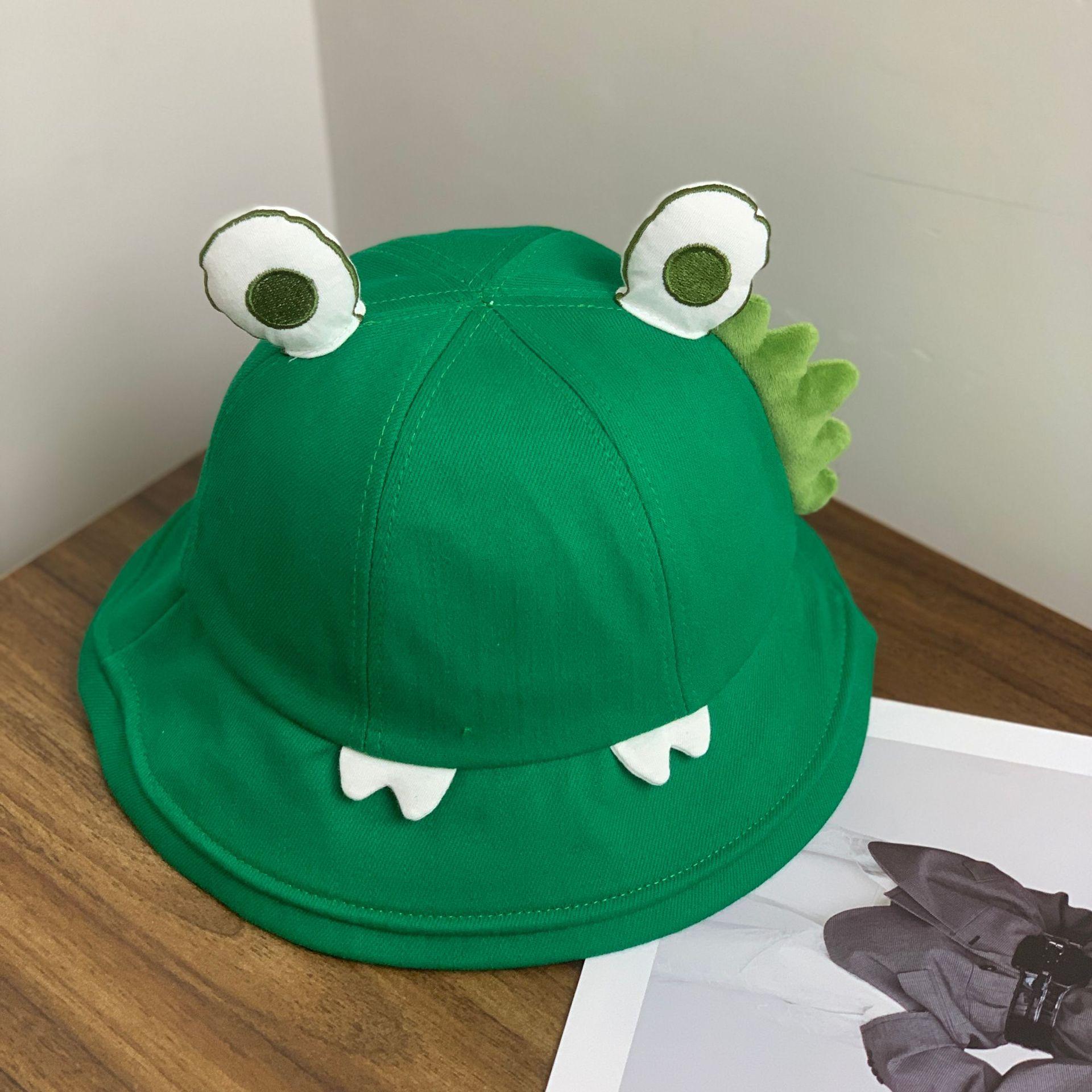 

Милая и забавная шляпа рыбака, детская мультяшная трехмерная шляпа с большими глазами, купольная шляпа для мужчин, милая и милая шляпа от солнца, солнцезащитный козырек M（56-58cm） зелёный