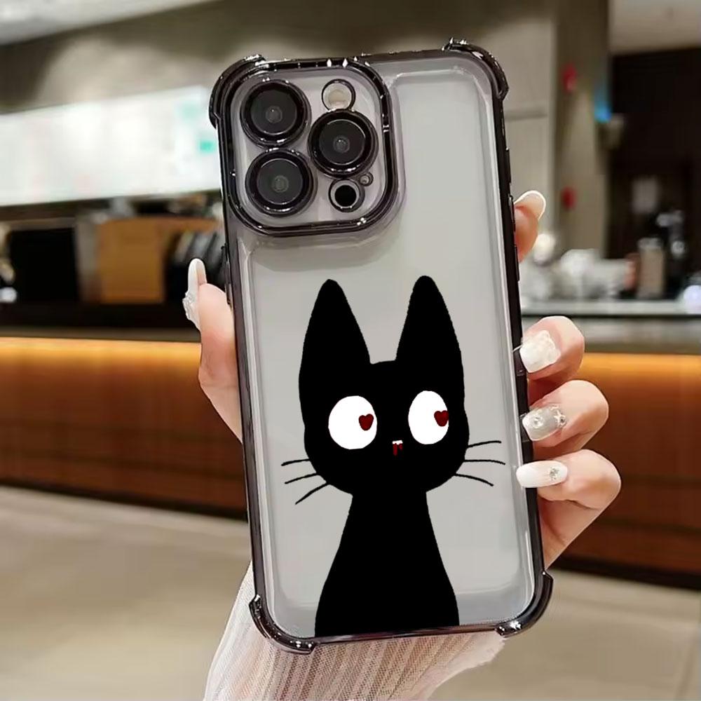 

Lustful Black Cat Love Phone Case For Xiaomi 15T 14T 13 Pro 15 F8 Ultra Poco X7 F7 Pro 5G X3 X5 X6 F5 M7 Shockproof Clear Cover Xiaomi 13