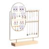 Jewelry Display Stand Iron Earrings Rings Bracelet Necklace Storage Rack With Wood Base Desktop Jewellery Organizer