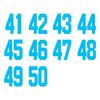 Number Sticker [Type 5] 41-50 (Blue 2) Helmet Number Number Bibs