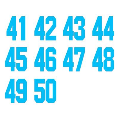 Číselná nálepka [Typ 5] 41-50 (Modrá 2) Číslo na prilbe Čísla na dresoch