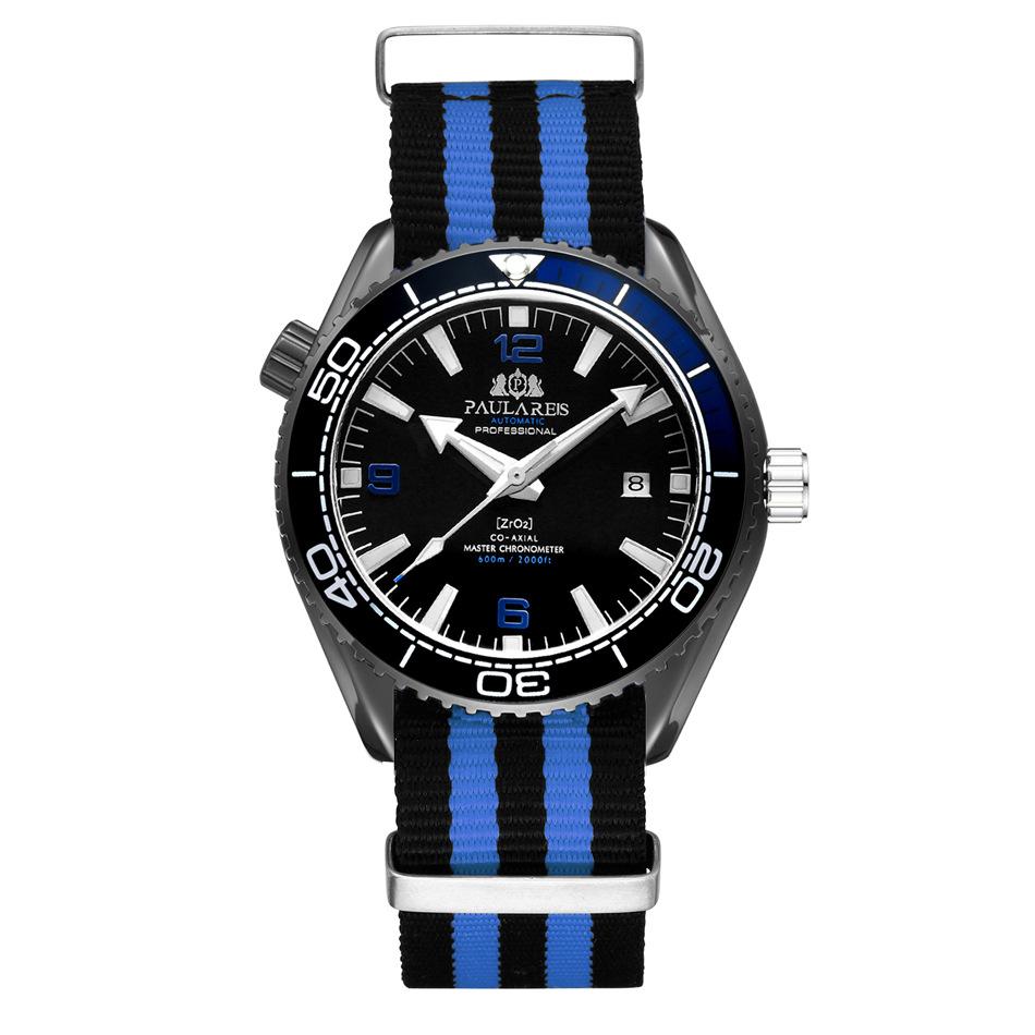 Paulareis Fully Automatic Mechanical Luminous Classic Canvas Strap Men's Watch