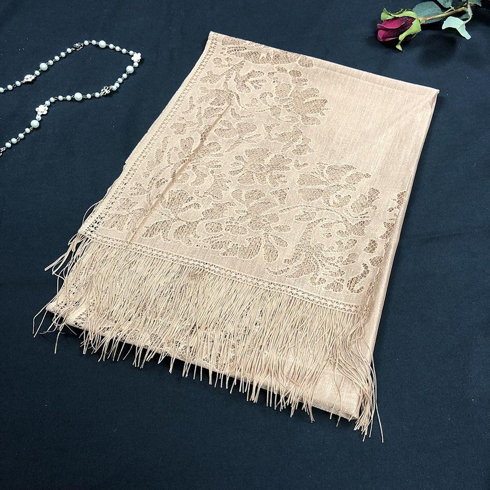 Solid Color Lace Shawl Hollow Tulle Shawl Wedding Accessories Fashion Scarf Cosplay