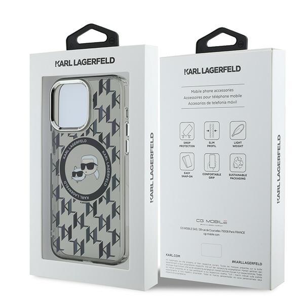 Karl Lagerfeld Klhmp15Lhmckmhk Iphone 15Pro 6.1 Czarny/Black Iml Monogram Karl&Choupette Head Magsafe