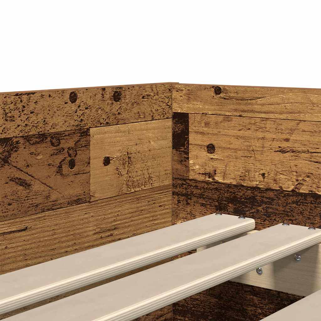 Wooden Bed Frame Made of Reclaimed Wood 90 X 190 Cm Solid Pine Wood