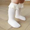 Non Slip Dots Kids Mid Calf Socks Lace Trim Girls Socks Cute Baby Socks  Toddler Walking
