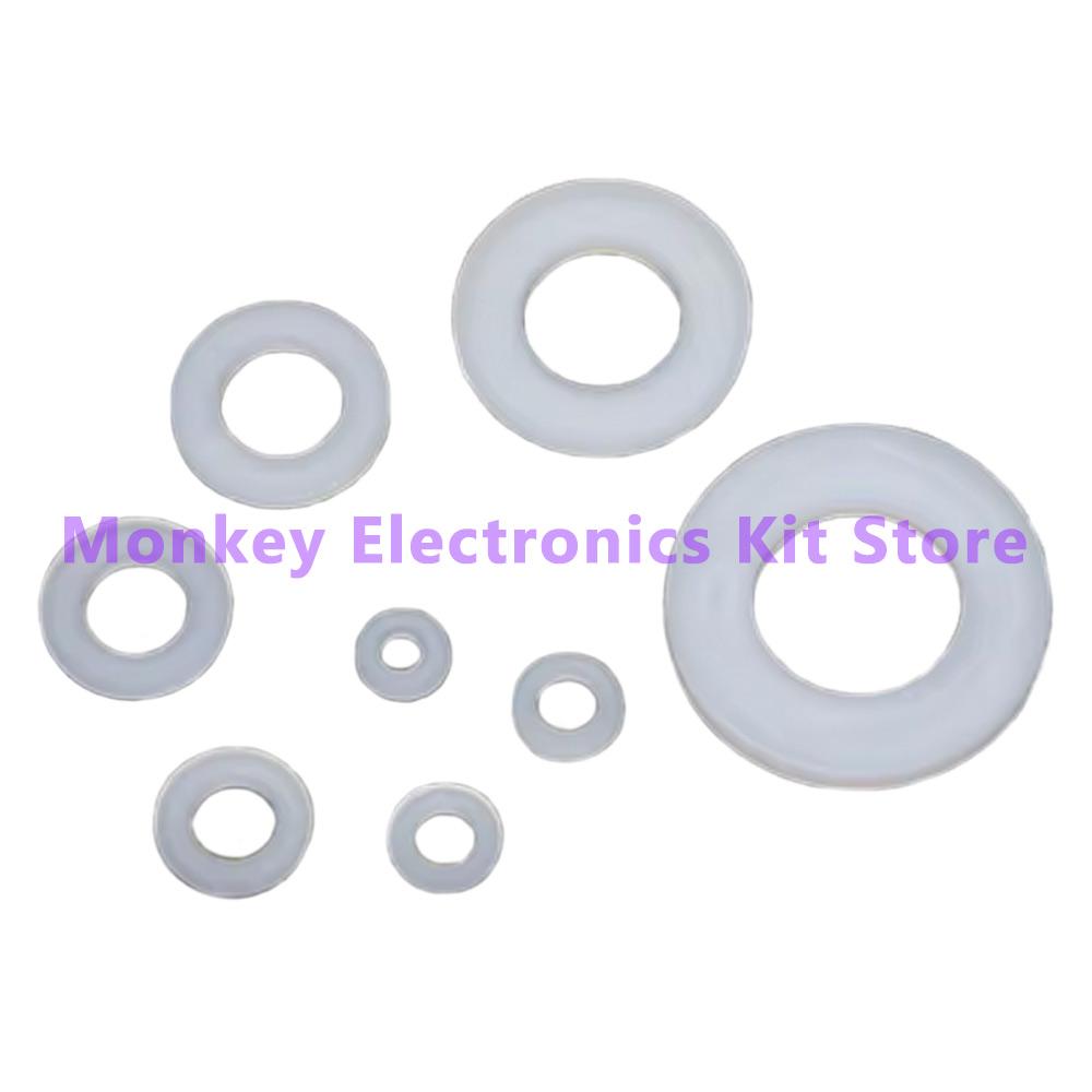 111PCS/1 Set M1 M1.1 M1 M1 M1 M6 M8 M11 White Plastic Nylon Flat Washer Flat Gasket Screw Bolt Insulation Washer Assembly Kit