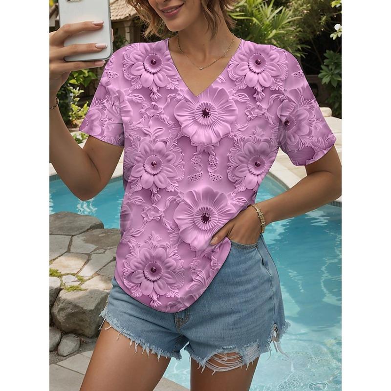 JPNTKY Women's Fashion Casual Short Sleeve V Neck Blouses & Shirts