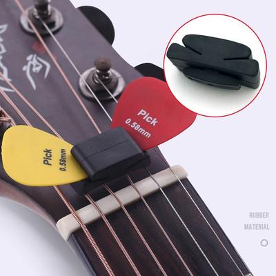 Rubber Guitar Pick Holder Fix On Headstock For Bass Ukulele Plectrum Accessories