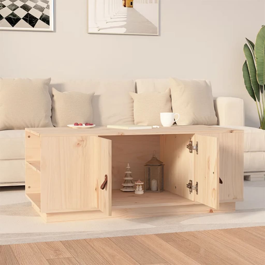 Vidaxl Stolik Kawowy, 100X50X41 Cm, Lite Drewno Sosnowe