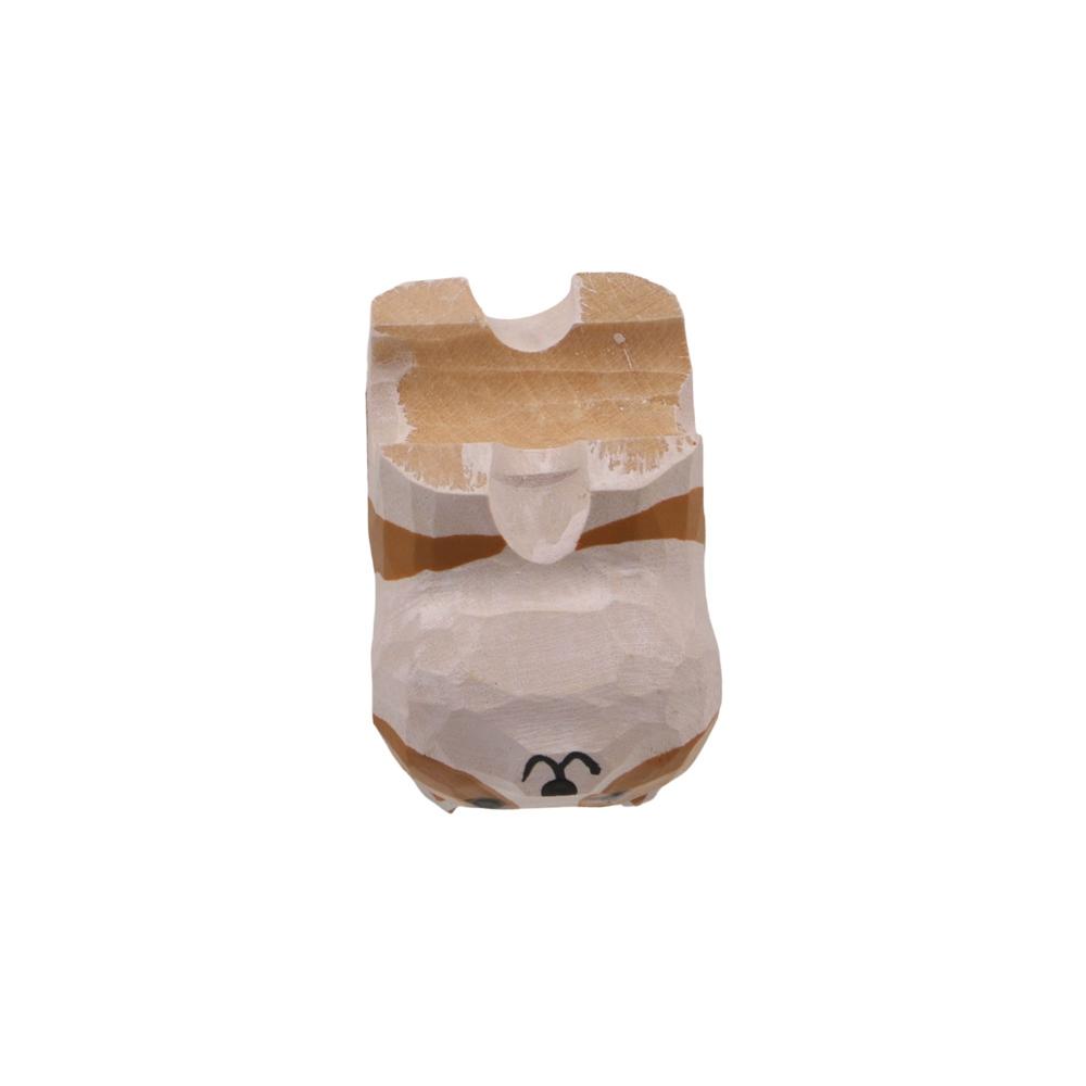Cute Cat Dog Statues Mini Small Animal Dolls Hand Carving Wooden Animal Figurine  Desktop