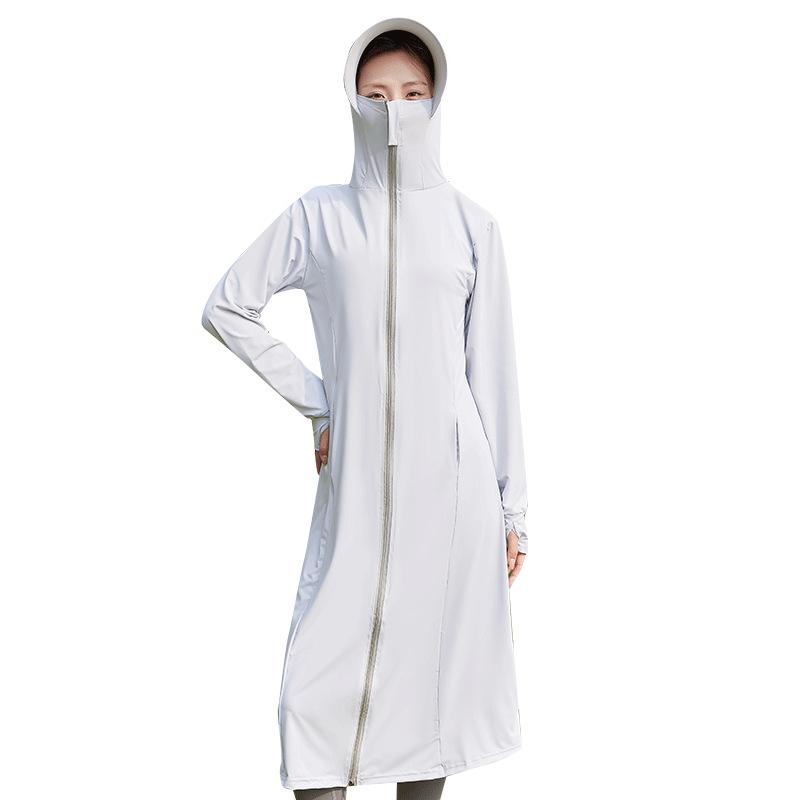 Dámské dlouhé šaty s ochranou UPF50+ proti slunci UV ochrana Rychleschnoucí Chladivé Lehké Prodyšné Letní Sluneční Hoodie