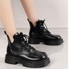 New Women Ankle Boots Autumn Winter Platform Lace-up Fashion Women Punk Boots Thick Sole Combat Boots