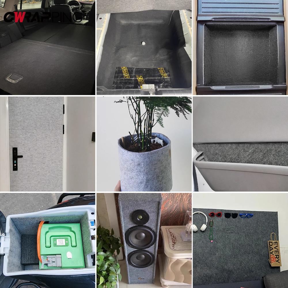 50x100cm Car Soundproofing Felt Sticker Self-adhesive Foot Pad Cover Shock Absorber Mute Mat Felt for Home Car Accessories