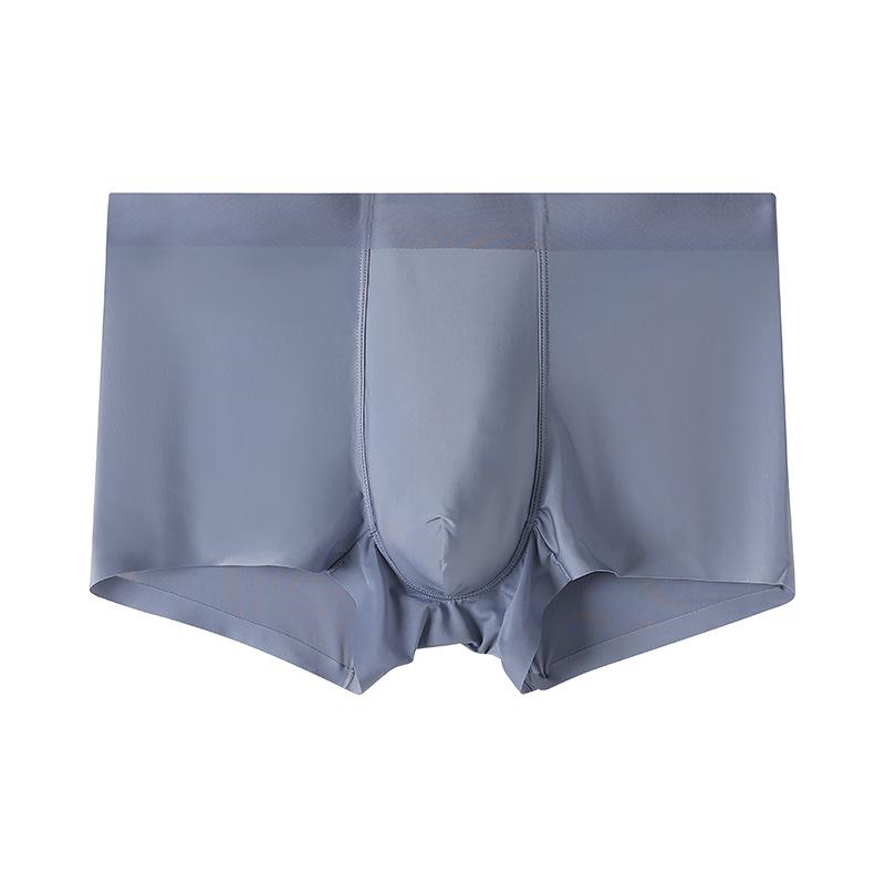Plus-size Men's Summer Thin Ice Silk Graphene Antibacterial Crotch Non-mark Flat Angle Briefs