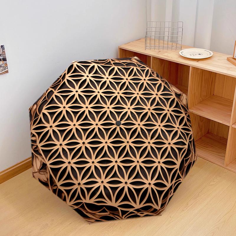1 PC Automatic Folding Umbrella - Unique flowers Pattern, Portable & Foldable Design with 8 Ribs, Christmas Birthday Gifts