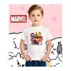 Marvel Official Cute Marvel Heroes Christmas Print Kids T-Shirt, Captain America, Spider for Man and Iron for Man Design - Breat
