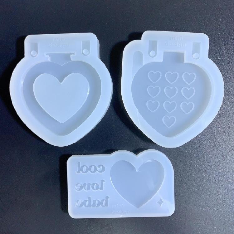 Heart Shaped Picture Frame Mold Silicone Keychain Mold Heart Phone Pendant Mold