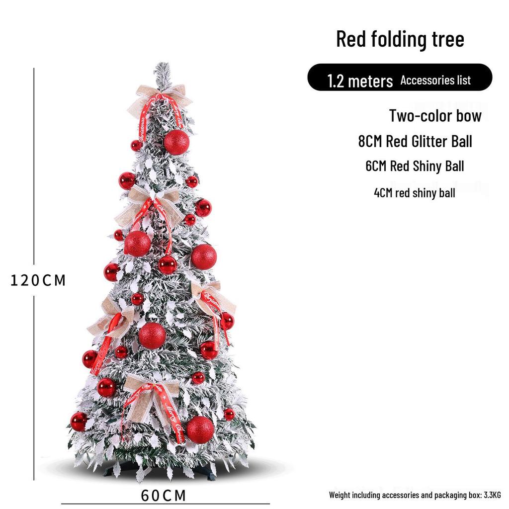 Retractable Folding Christmas Tree with Lights - Easy Setup for a Cozy Holiday Atmosphere