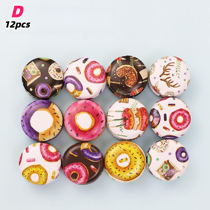 12pcs Mini Round Metal Tin Boxes with Elegant Floral Portable Storage Container for Earrings Jewelry Storage Bins Home Organizer