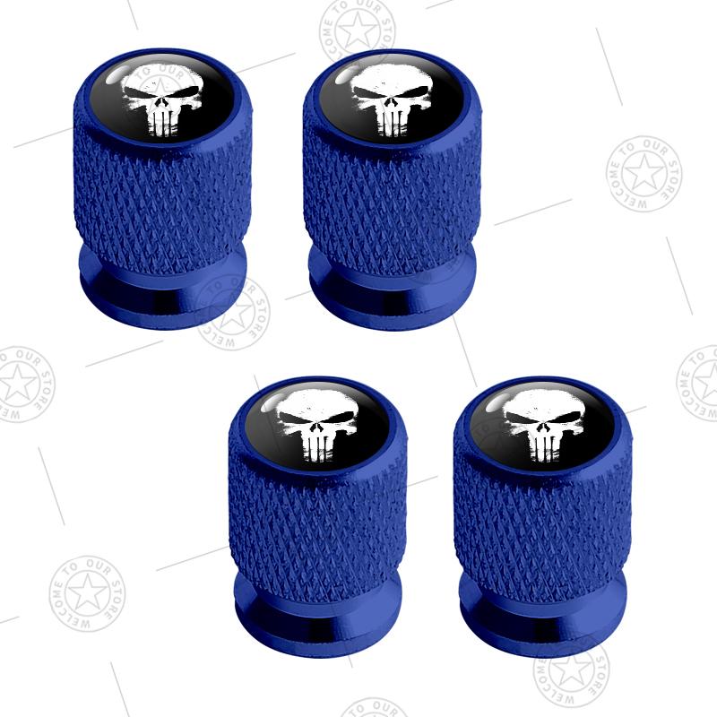 4pcs Skull Logo Car Wheel Tire Valve Caps Air Stem Aluminum Accessories For Jeep Wrangler Gladiator Renegade Ford F-150 Ranger LVCZN1