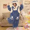 MTKCNTL Winter Fluffy Wolf Costume with Warm Flannel and Fleece Long Cute Gift Women's All-in-One Pajamas, Thick, Hood, Lining, Unisex, Sleeves, (Size