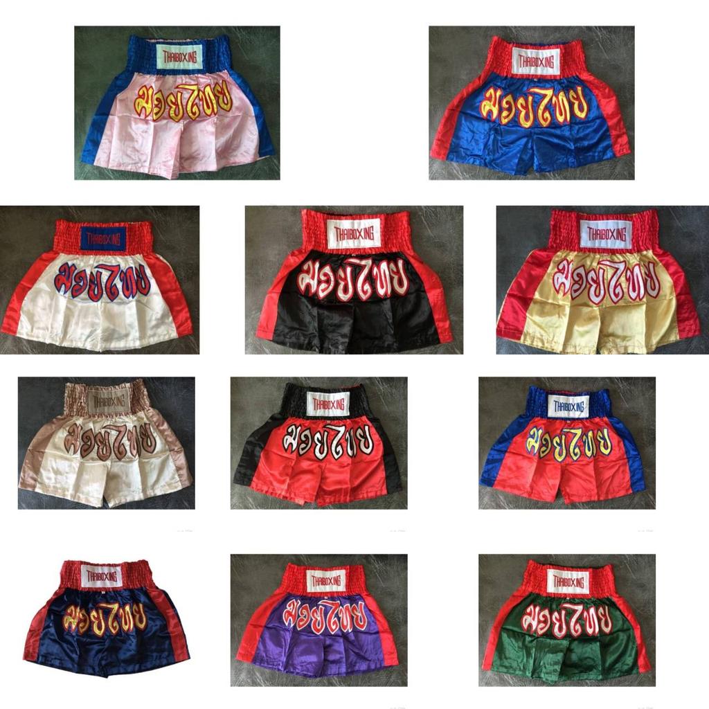 Muay Thai Thai Kick Boxing Kid Children Shorts Fight MMA Elastic Wrist Training Martial Art Satin 5