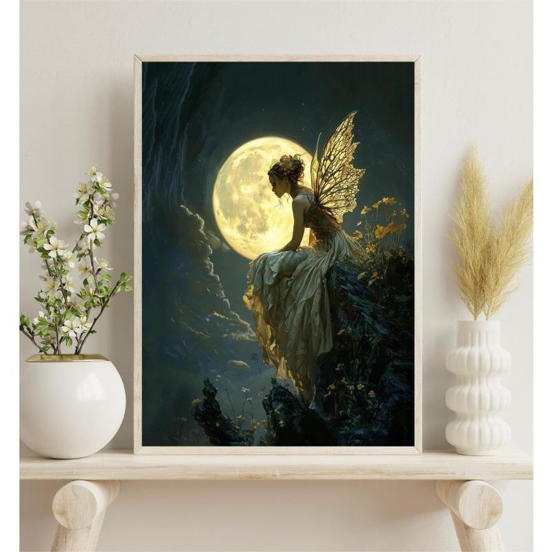 Victorian Style Witch Moon Goddess Dark Academy Retro Posters Prints Canvas Painting Wall ArPicture Living Room Home Decor