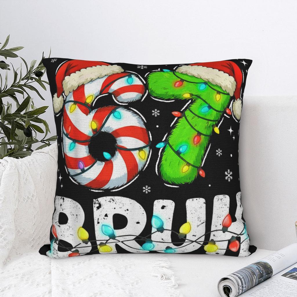 Poszewka na poduszkę Bruh 67 Boże Narodzenie Sześć Siedem 6 7 Mem Pokrycie poduszki Morden Pokrycie poduszki Poszewki na poduszki na krzesło Sofę Dekoracja domu