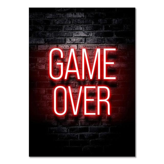 Gaming Room Decoration Poster Wall Art Video Game Canvas Painting Playroom Decor Picture for Gamer Boy Bedroom Prints Decor