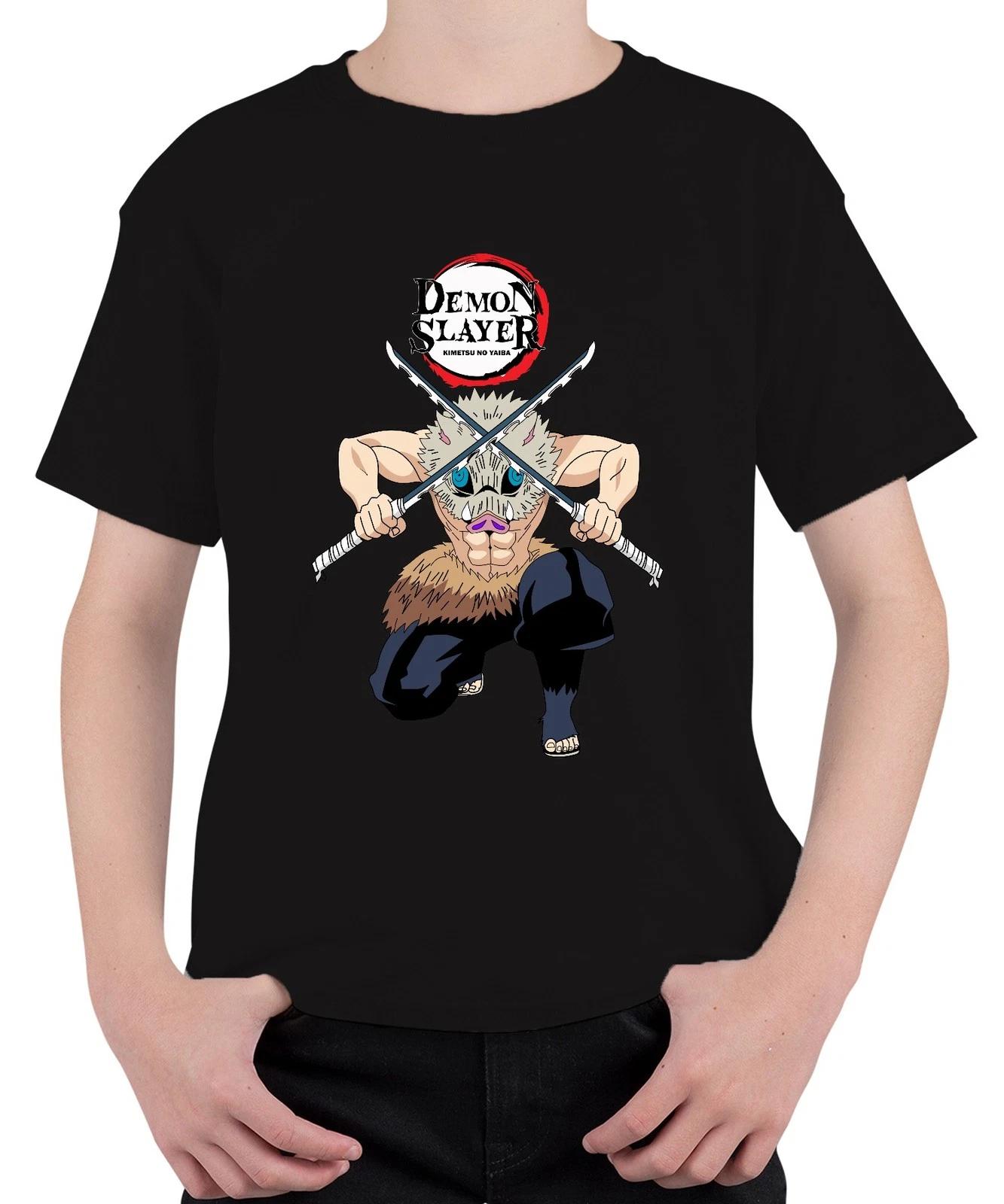 Demon Slayer Inosuke Kimetsu no Yaiba Ebermaske Anime Geschenk Unisex Kinder T-S S