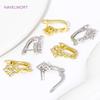 Trendy 18K Gold Plated Shvenzy Earring Hooks,Inlaid Zircon Earring Fixtures,For Jewelry Making DIY Handmade Crafts Wholesale