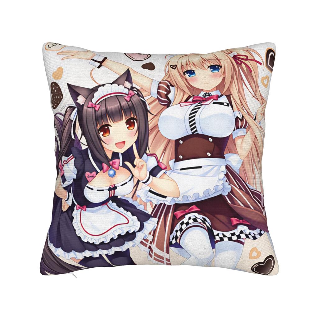 Pillow Cover NEKOPARA Graphic Cushion Cover Cute Funny Pillow Case For Sofa Home Decorative Pillowcases