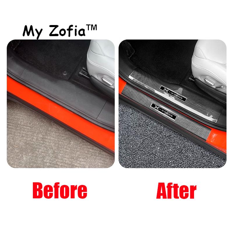 Front Rear Door Sill Protector Cover For Xpeng G6 2024 2025 2026 Carbon Fiber Anti Kick ABS Pedal Guards Inner Strip Threshold