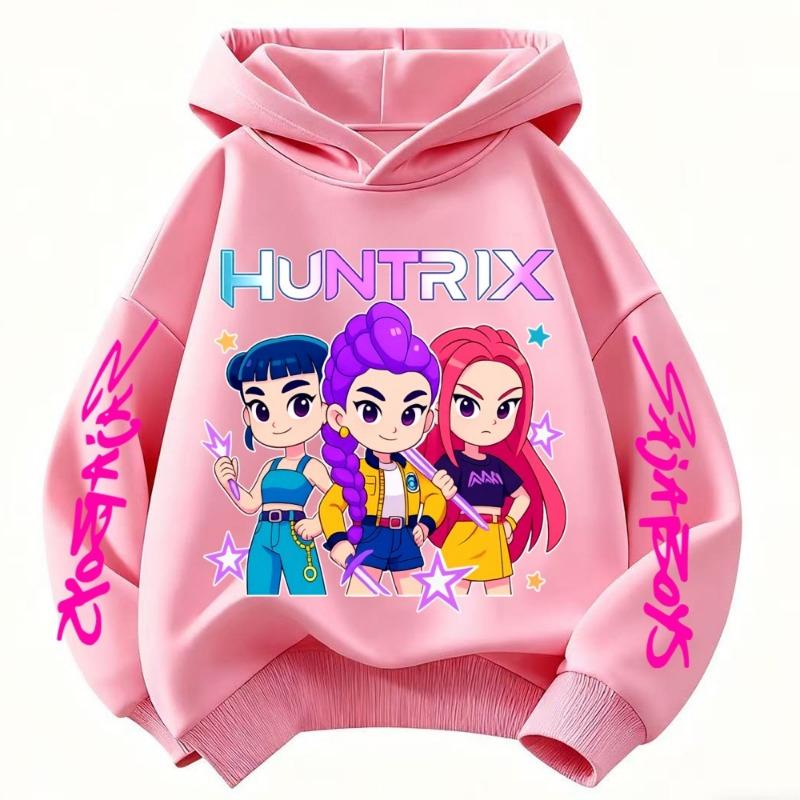 Fashion Women's Hoodie K-Pop Demon Hunters Print Kids Hoodie Pullover Girl Tops Spring And Autumn Leisure Sweatshirr Clothing