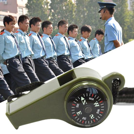 

Свисток для виживання 3 в 1 із термометром-компасом Екстрене спорядження для походів на вулиці 2pcs