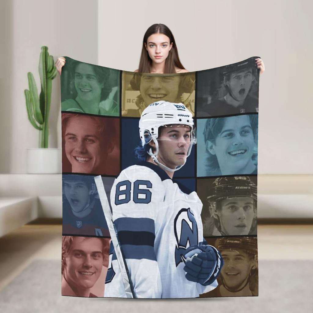 Jack Hughes USA Goldmedaille Hockey Decke Flanell Textil Dekor Multifunktionale Warme Überwurfdecke für Bettwäsche Auto Tagesdecke