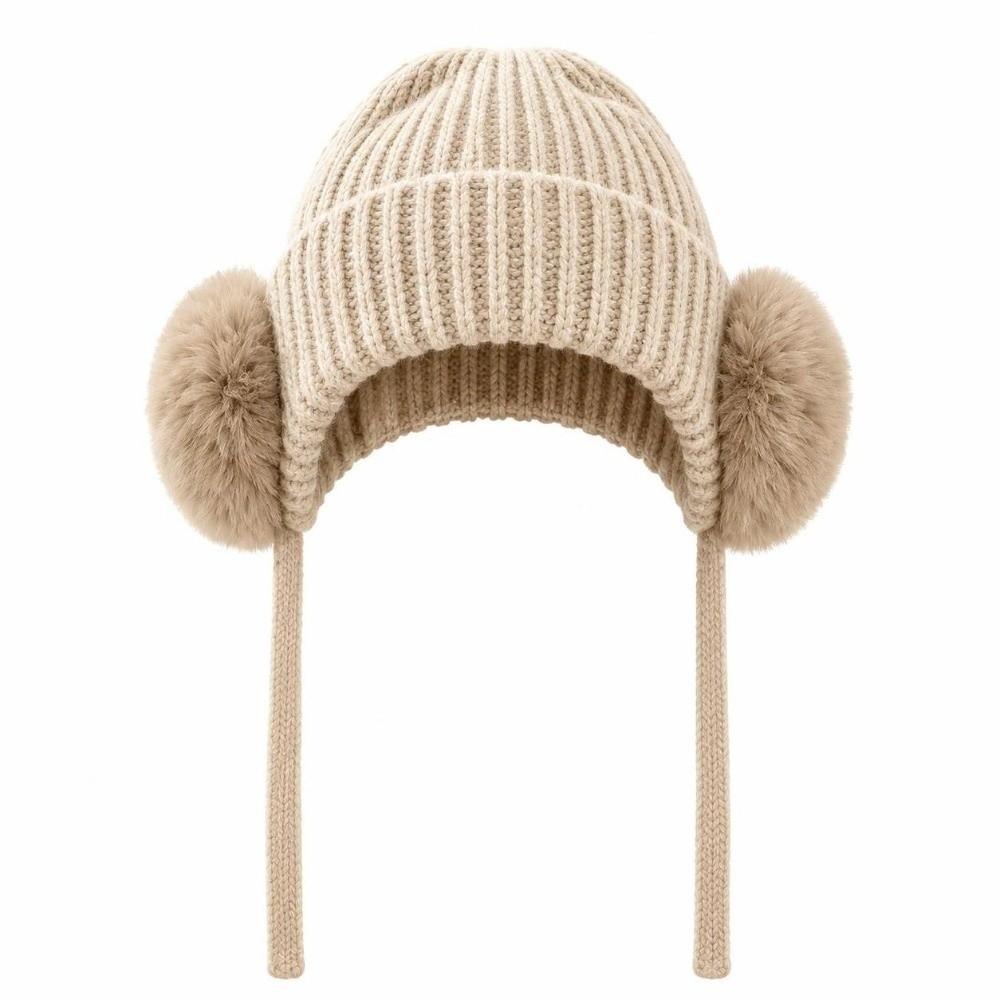 Soft Winter Skullcap Warm Thermal Ski Hat New Knitted Beanie Hat Women